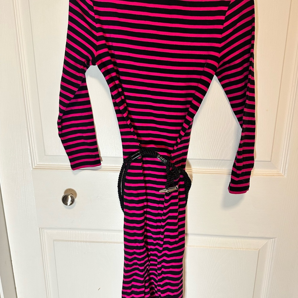 Lauren Ralph Lauren Black and Pink Striped Dress